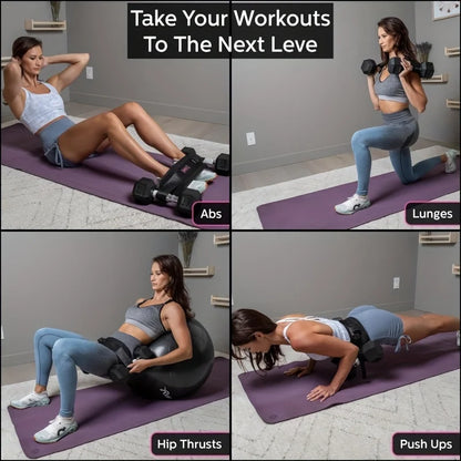 Hold Weights up to 600Lbs Hip Thrust Belt - Heavy Duty, Comfortable, Adjustable Hip Belt for Glute Trainer with Anti-Slip Pads Upgrade Hip Thrust Belt Ideal for Home Workouts with Dumbbells, Kettlebells, Plates Extra Padding for Gym and Home