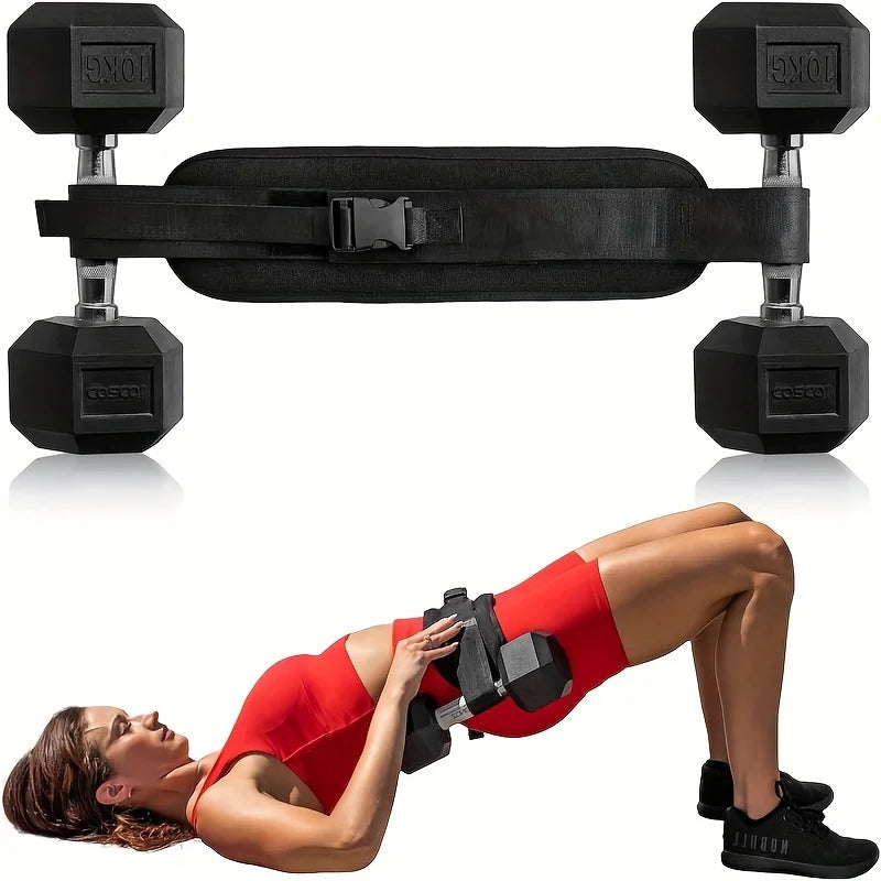 Hold Weights up to 600Lbs Hip Thrust Belt - Heavy Duty, Comfortable, Adjustable Hip Belt for Glute Trainer with Anti-Slip Pads Upgrade Hip Thrust Belt Ideal for Home Workouts with Dumbbells, Kettlebells, Plates Extra Padding for Gym and Home